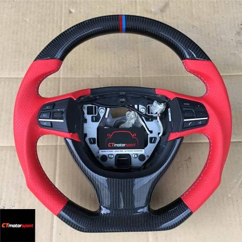 BMW F10 5 Series Installed Carbon Fiber Facelift Steering