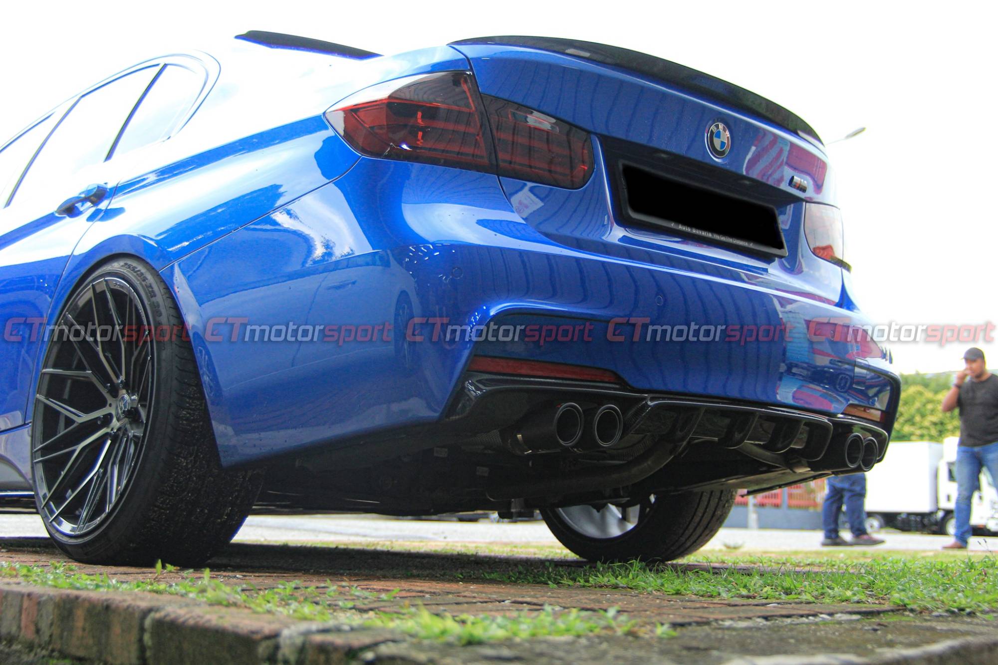 BMW F30 3 Series Installed MPerformance Carbon Fiber Diffuser
