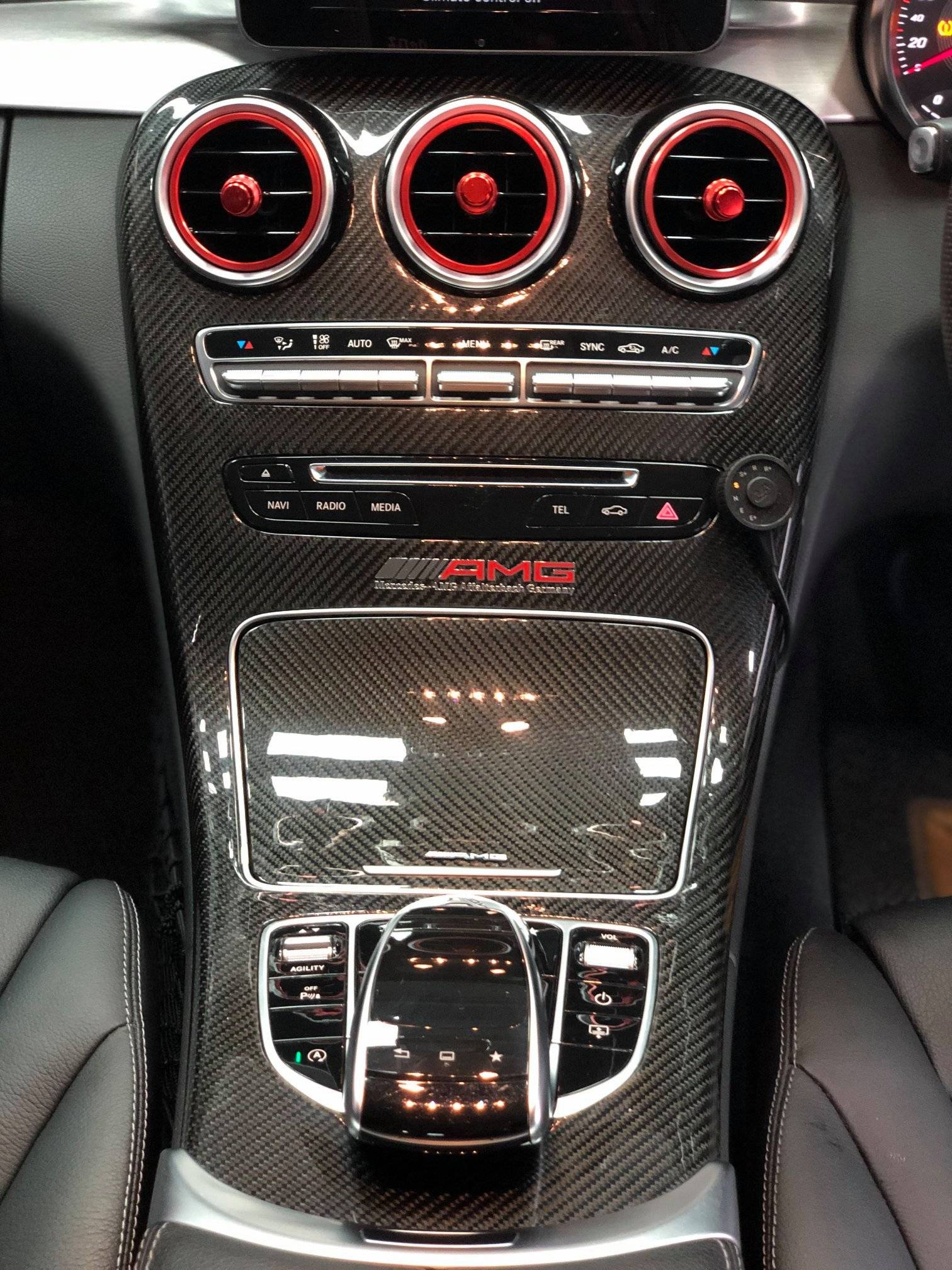 Mercedes Benz CClass W205 Installed Dry Carbon Fibre Panel