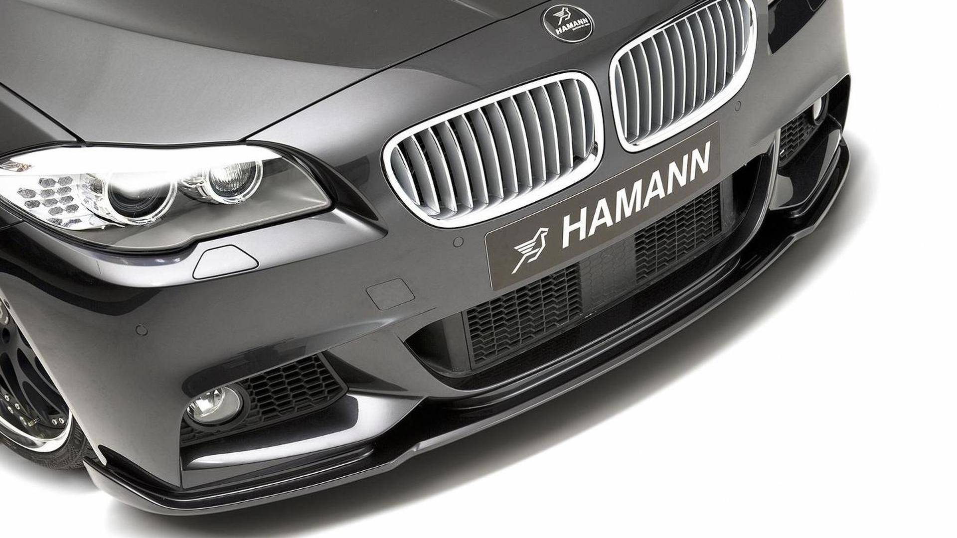 BMW F10 5 Series Installed Hamann Style Carbon Fibre Front Lips