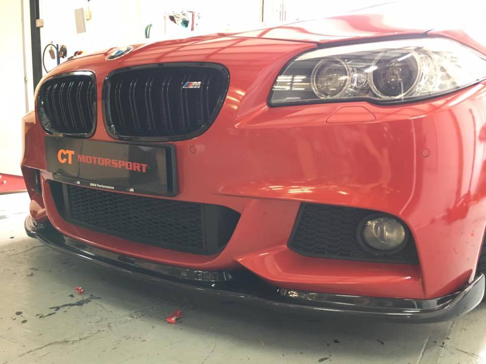 BMW F10 5 Series Installed Hamann Style Carbon Fibre Front Lips