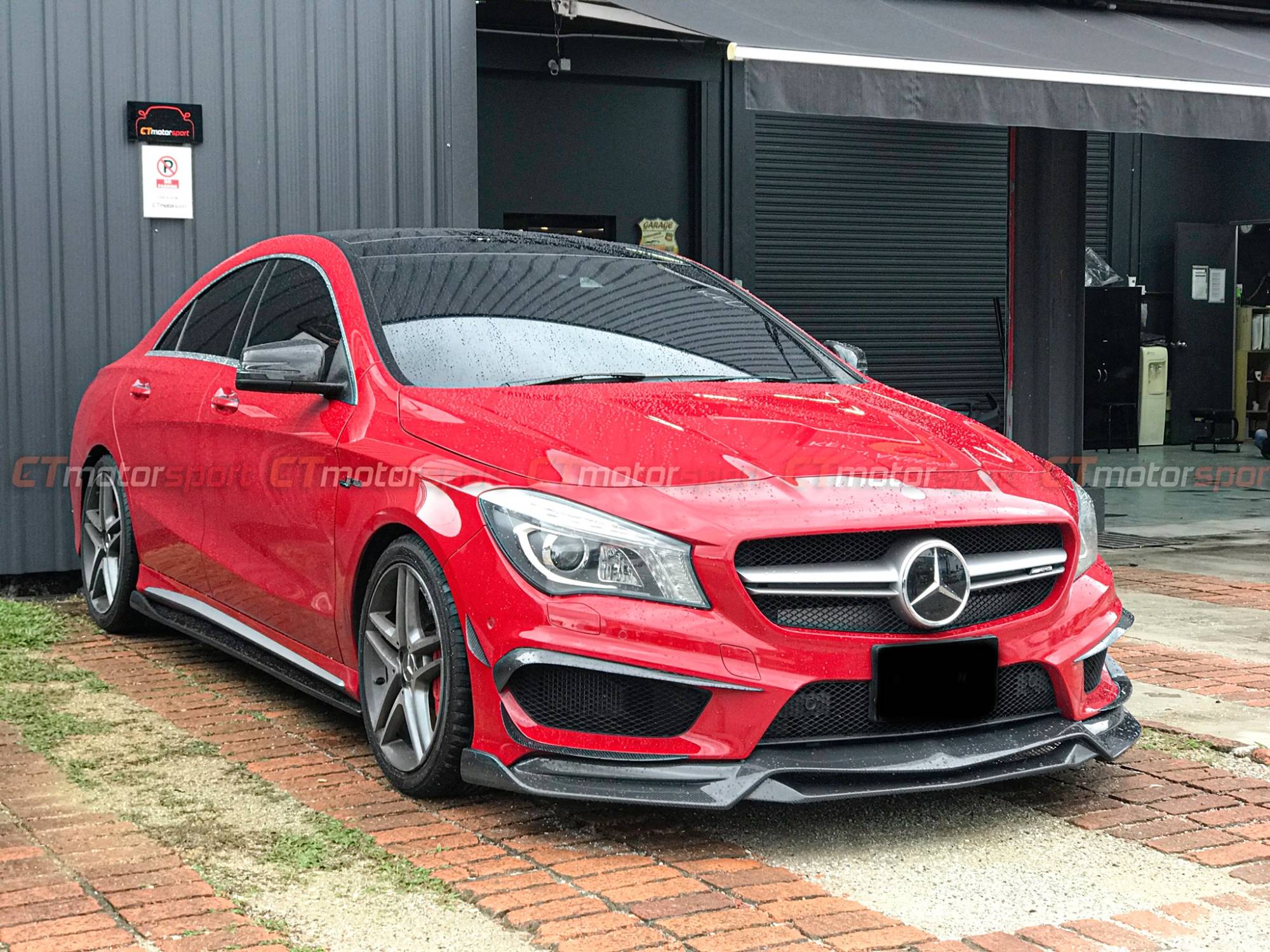 Mercedes Benz CLA CLA45 W117 PreFacelift Installed Front Canard Carbon