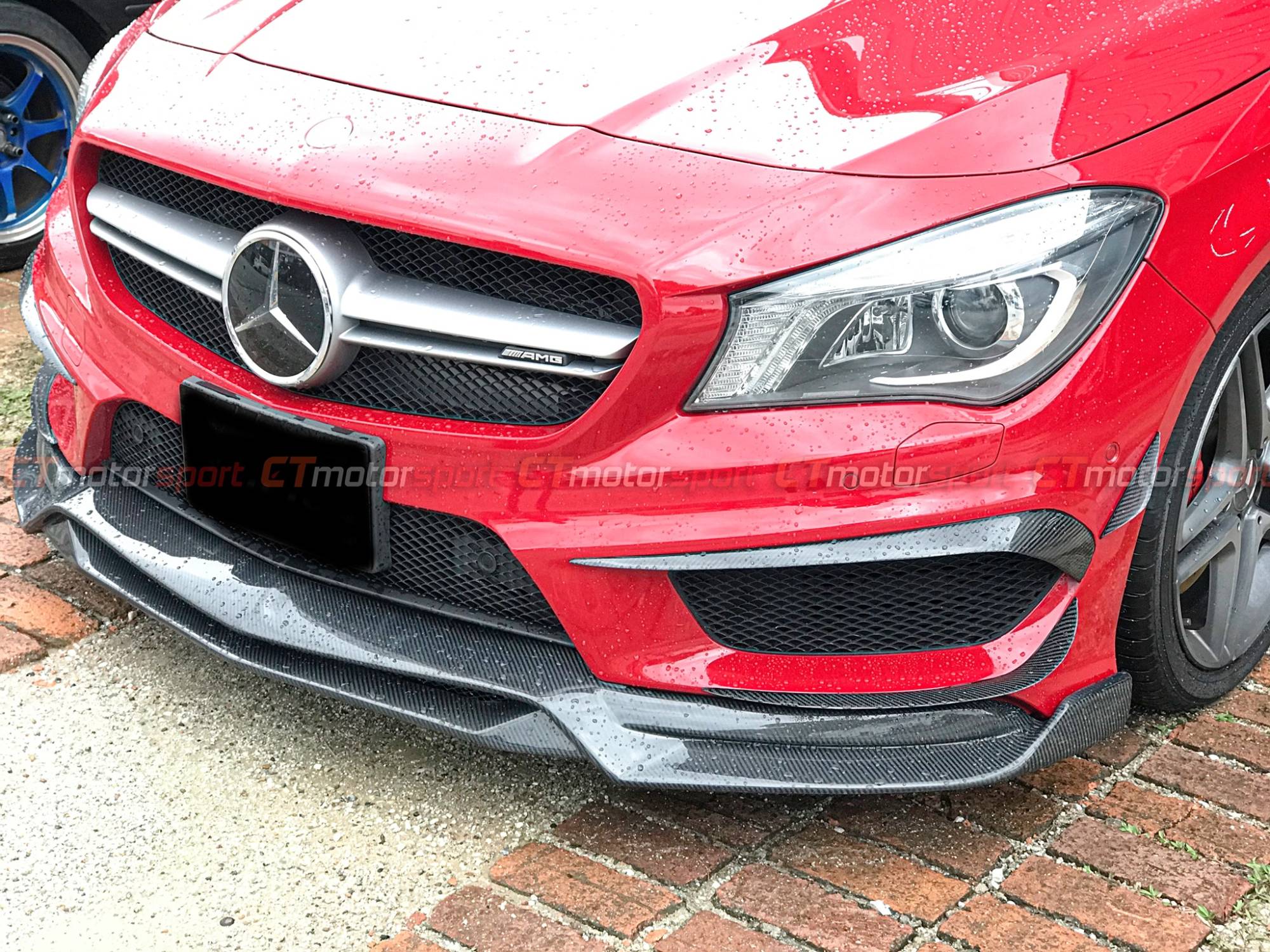 Mercedes Benz CLA CLA45 W117 PreFacelift Installed Front Canard Carbon