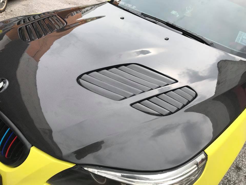 BMW E60 5 Series Installed M5 Style Front Hood Carbon Fiber