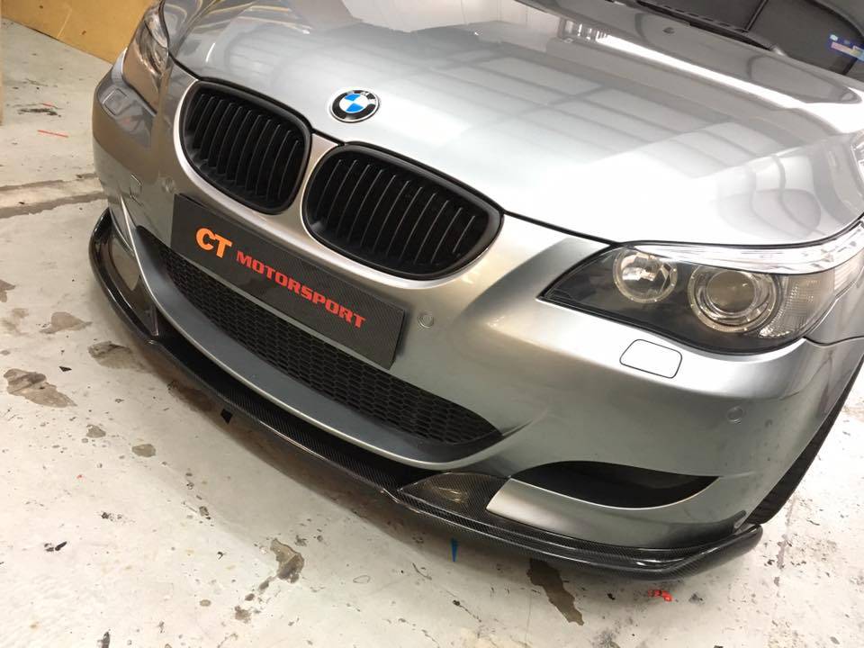 BMW E60 5 Series Installed MSport Carbon Fiber Front Lip
