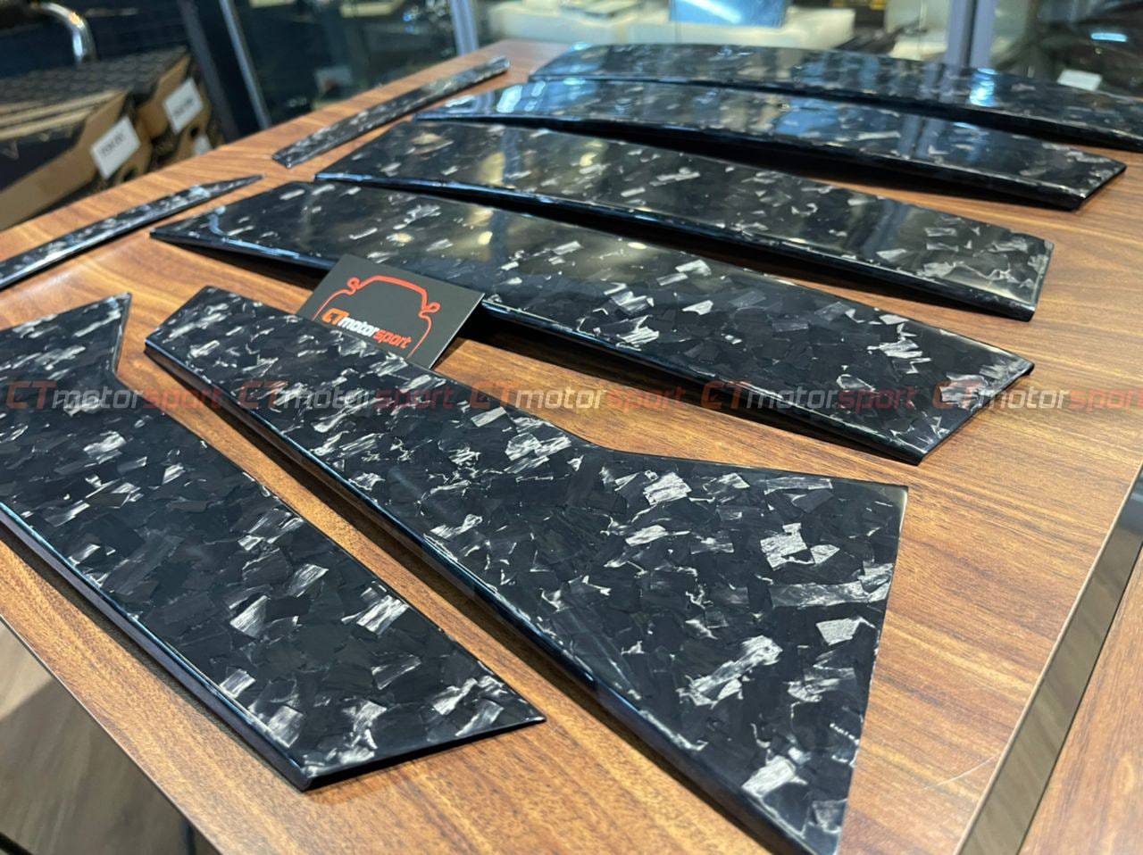 Porsche Cayenne Installed Carbon Door Pillar Trim