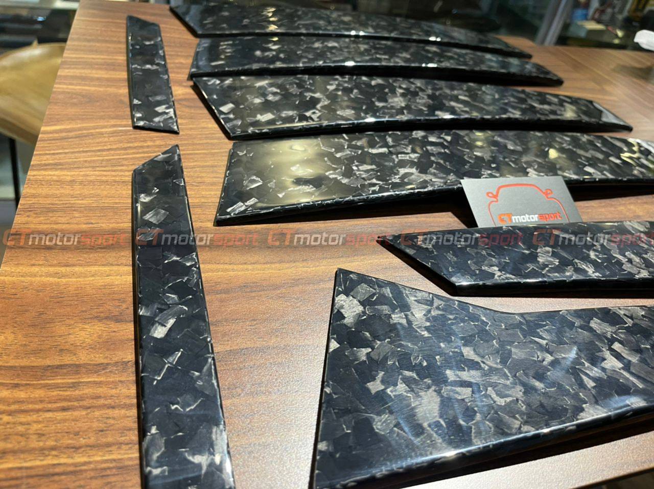 Porsche Cayenne Installed Carbon Door Pillar Trim