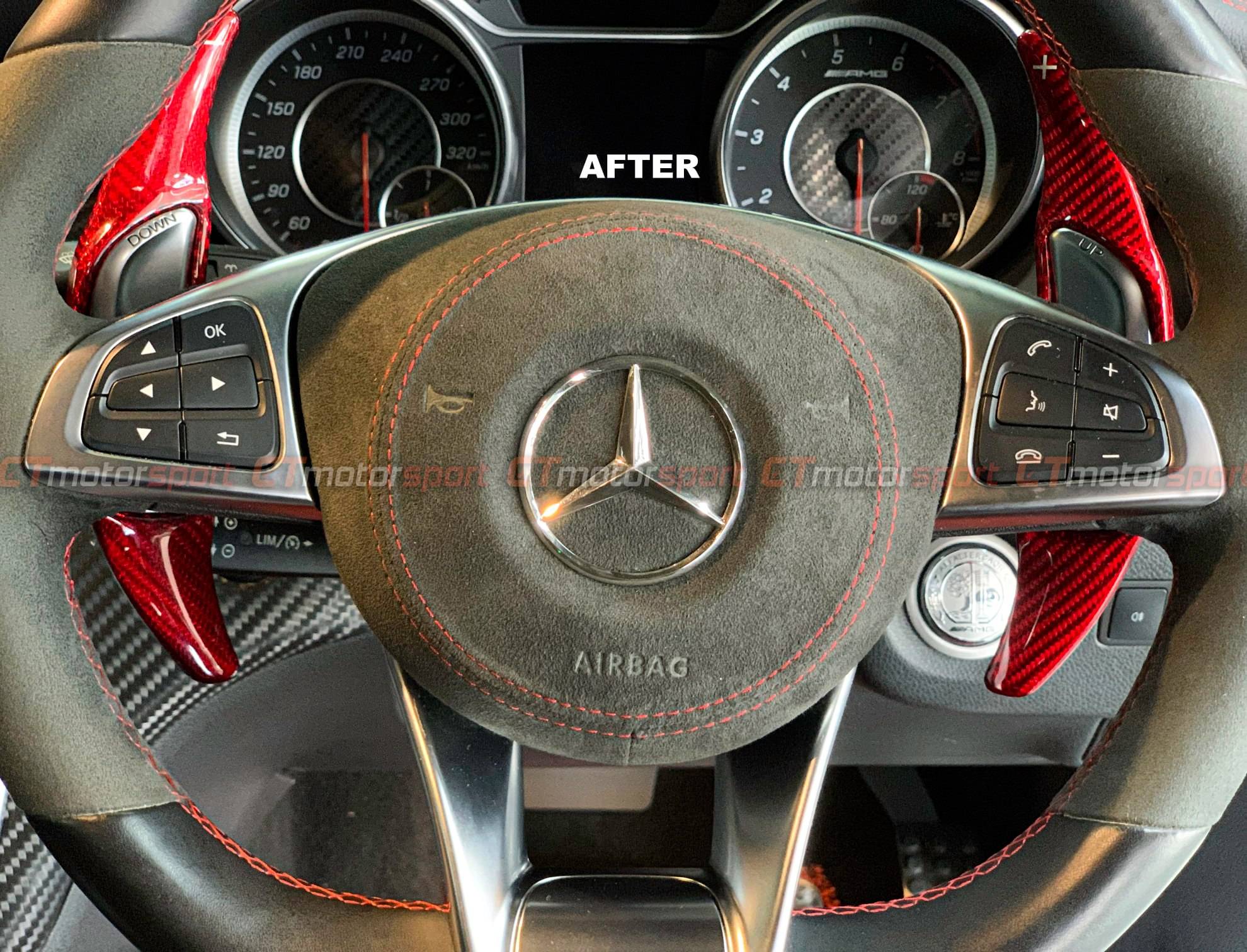 Mercedes Benz CClass W205 Installed Wheel Steering Alcantara Cover