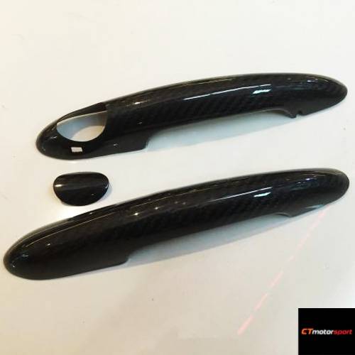 MINI Cooper / Cooper S F55 F56 Installed Dry Carbon Fibre Door Handle Cover