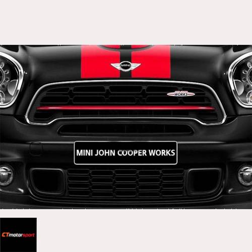 MINI Cooper / Cooper S F56 Installed JCW Style Front Grill Red Cover Trim