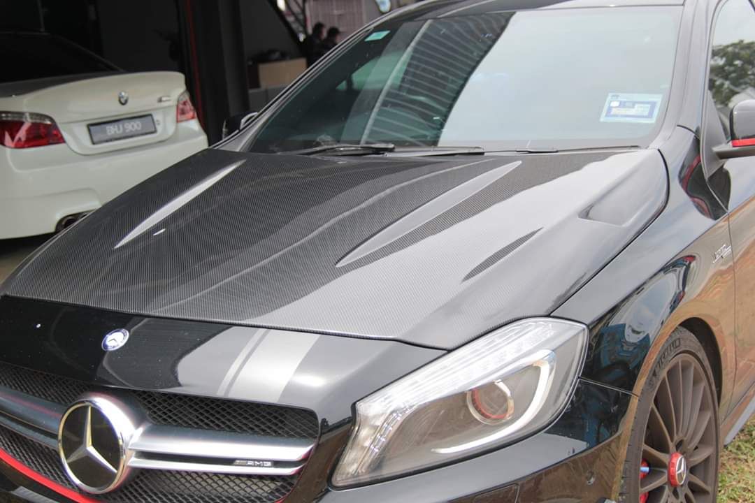 Mercedes A200 A250 A45 W176 Installed Revozport Style Carbon Fiber