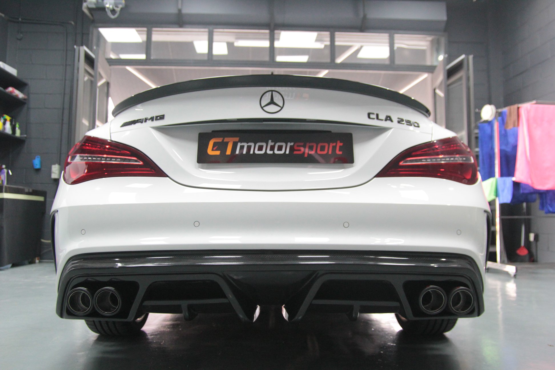 Mercedes Benz CLA CLA45 W117 Installed Piecha Carbon Fibre Rear Diffuser