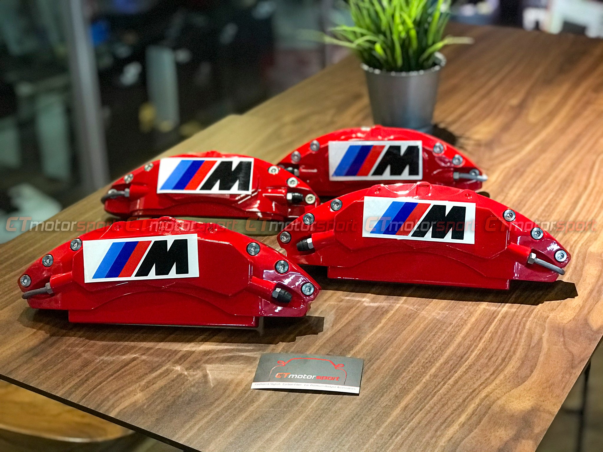 BMW F30 3 Series Installed Red MSport Brake Caliper Cover