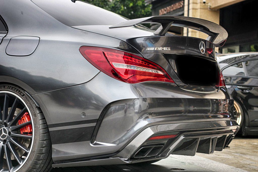 Mercedes Benz CLA CLA45 W117 Installed Paktech Carbon Fiber Rear Diffuser