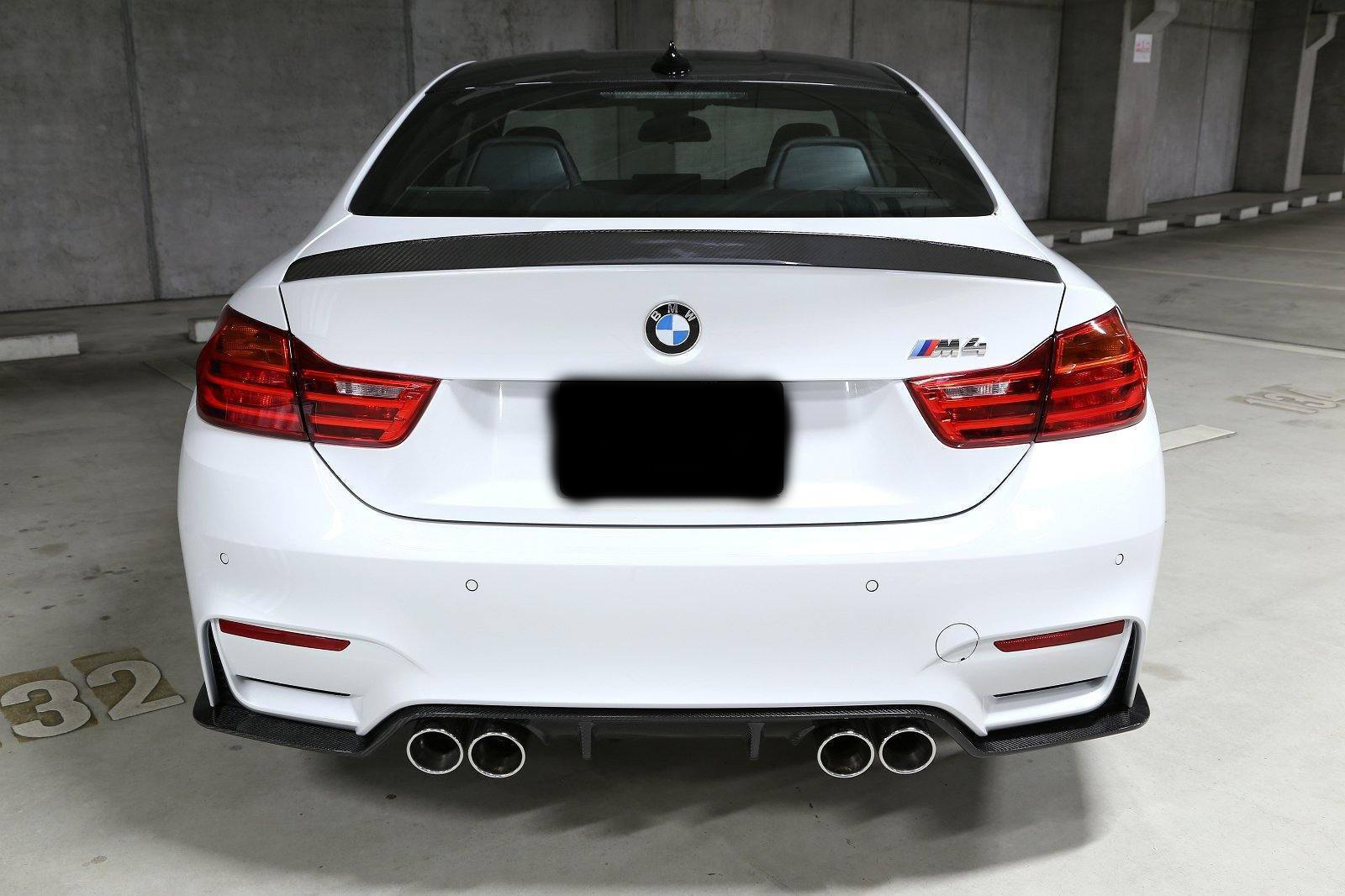 BMW F82 M4 Series Installed M4 3D Carbon Fiber Rear Spoiler