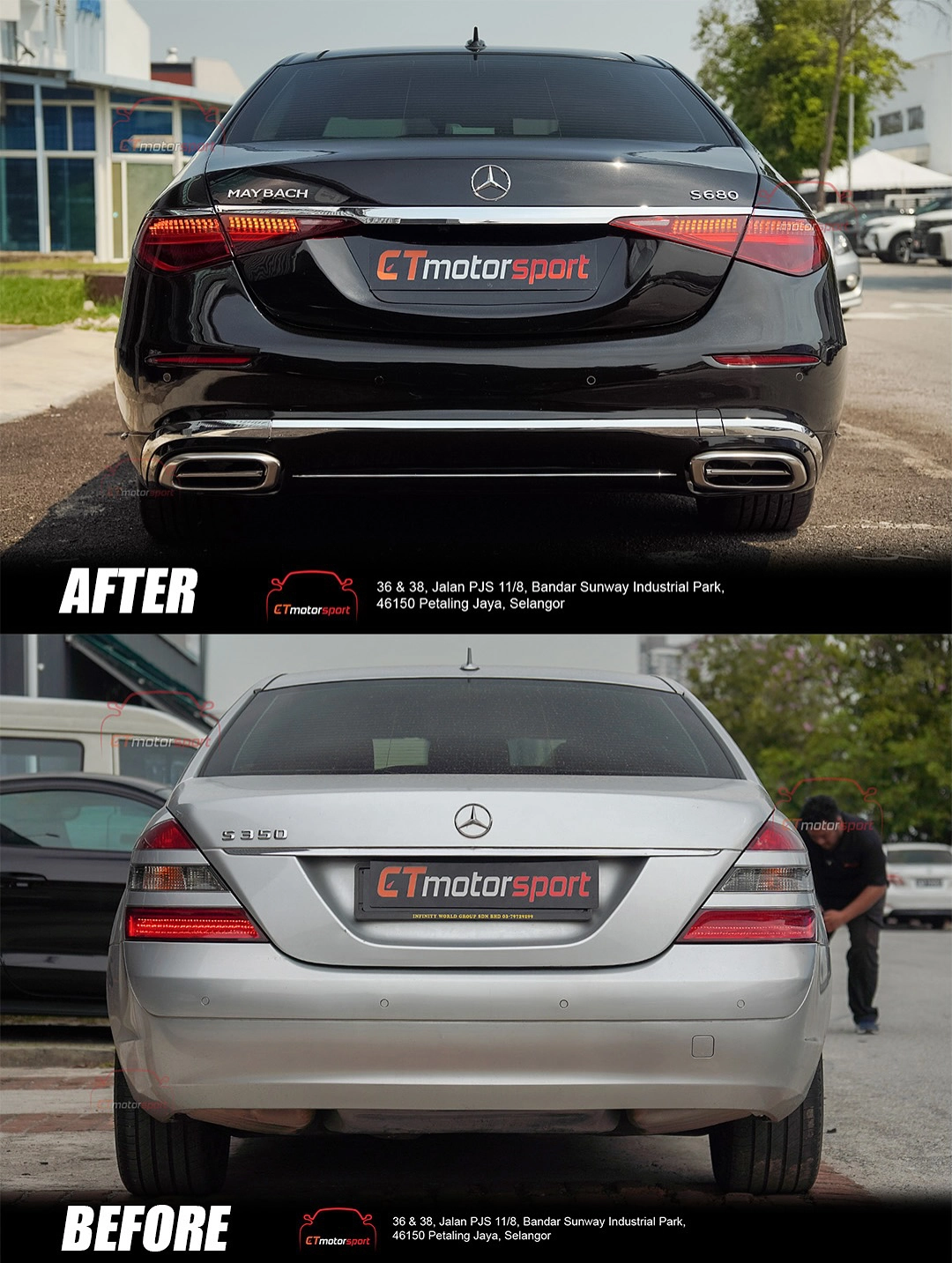 Mercedes-Benz S680 Silver to Black