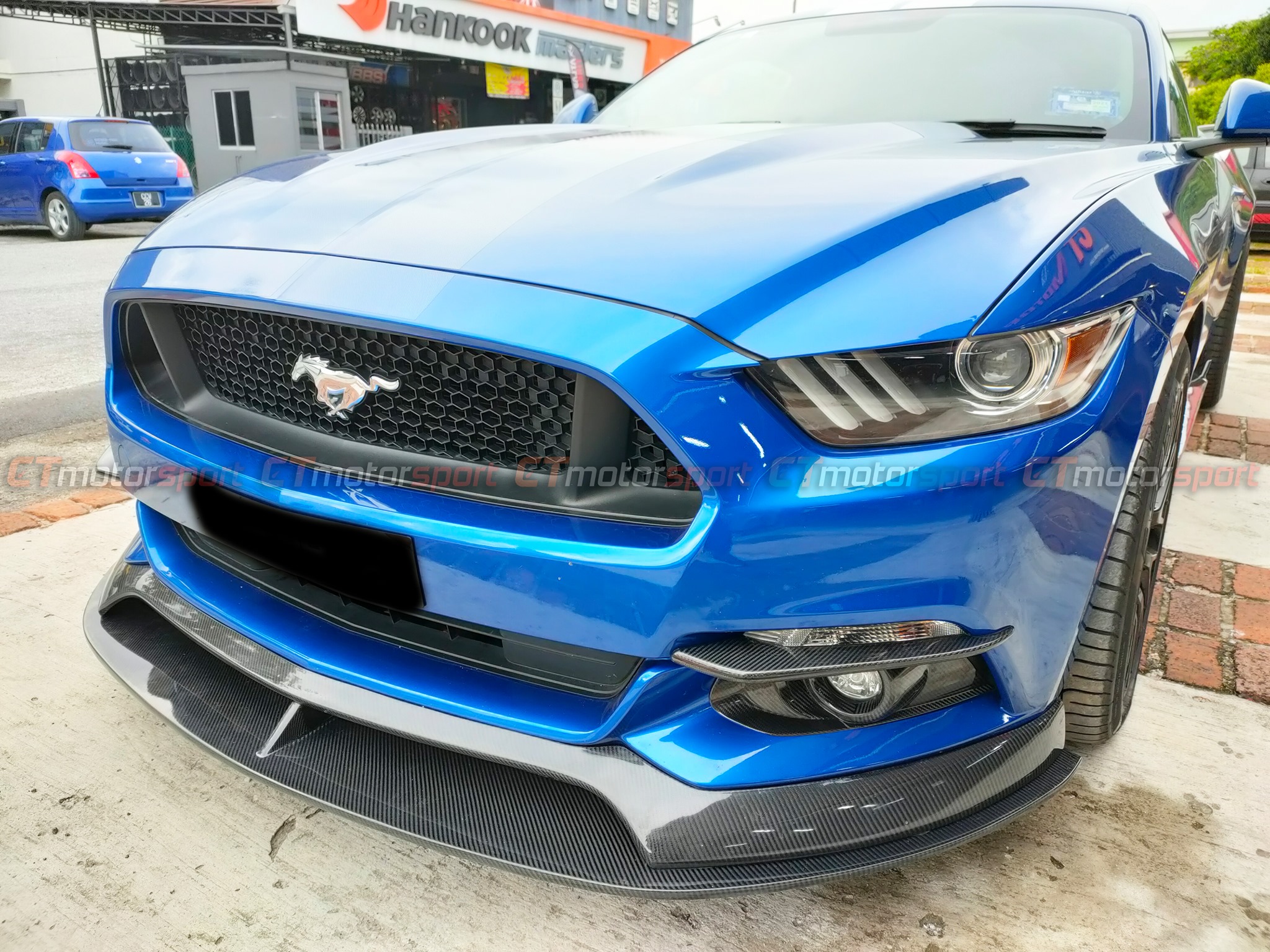 Ford Mustang 2.3 / 5.0 Installed Carbon Fiber Cover Trim Fog Lamp 
