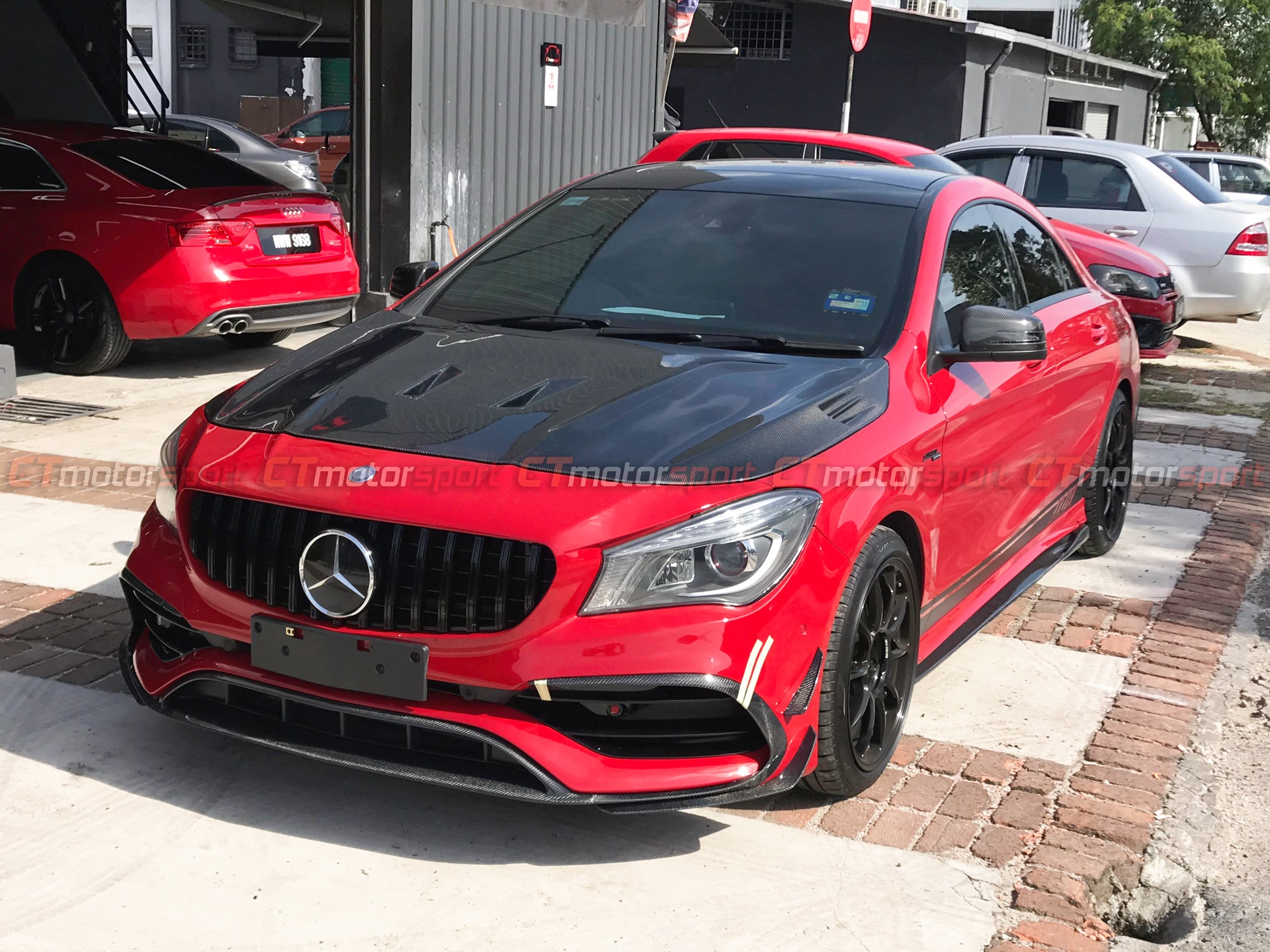Mercedes Benz W117 CLA Installed Facelift Carbon Fiber Bodykit Conversion