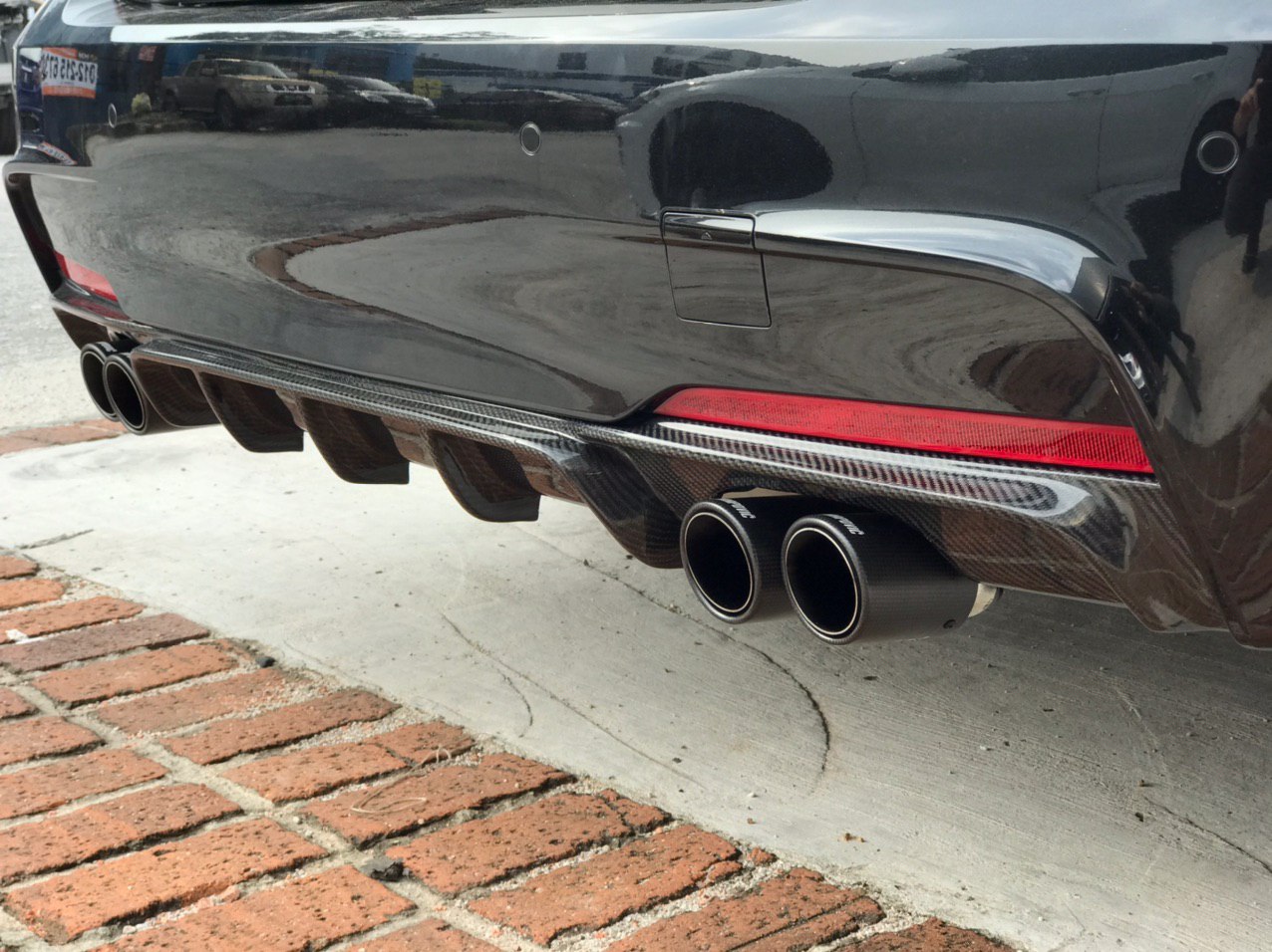 BMW F30 3 Series Installed M-Performance Carbon Fiber Diffuser