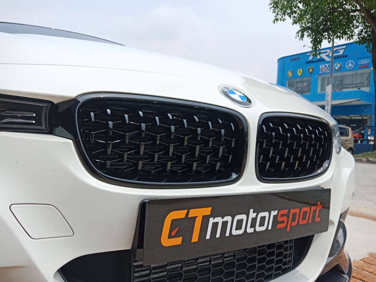 BMW F30 3 Series Installed Diamond Style Front Grill