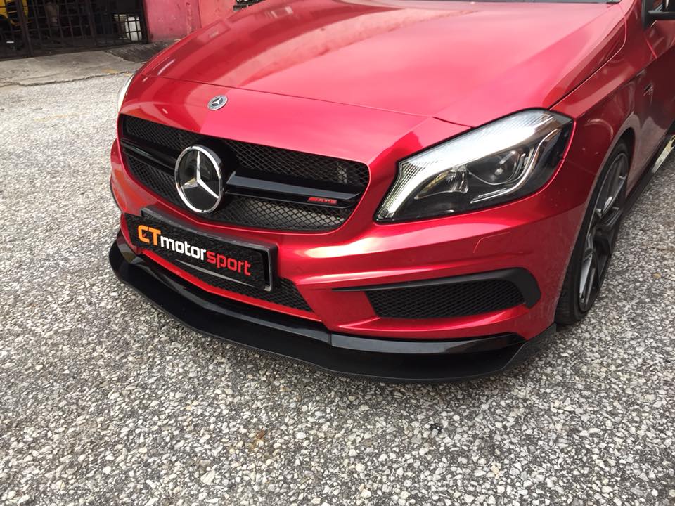 Mercedes-Benz A200 A250 A45 W176 Installed Revo Carbon Front Lip
