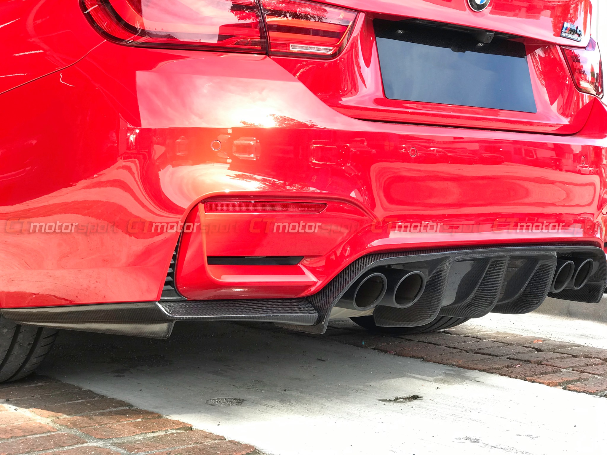 BMW F80 F82 M4 4 Series Installed Vorsteiner Carbon Fibre Rear Diffuser
