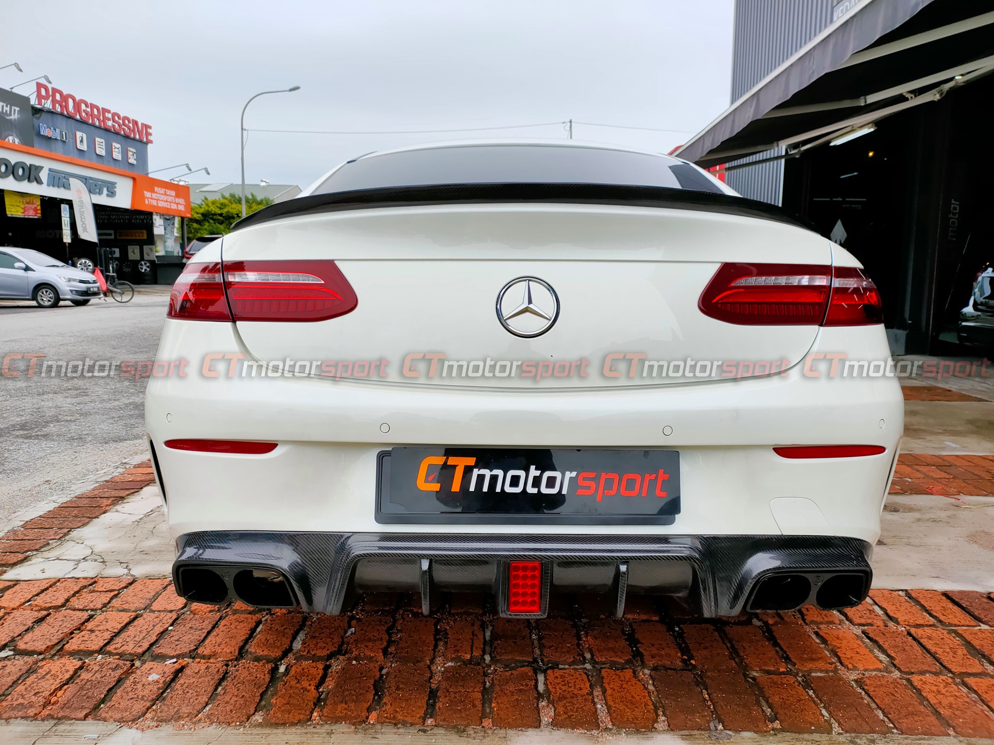 Mercedes Benz C238 Coupe Installed Brabus Style Carbon Rear Diffuser