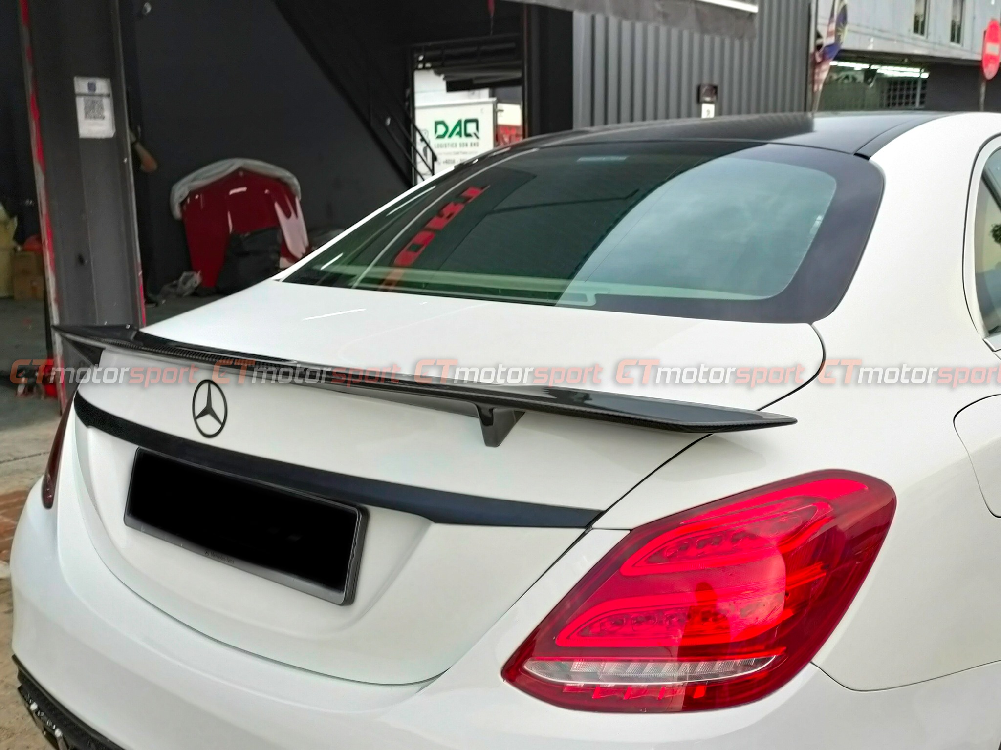 Mercedes Benz C-Class W205 Installed RT Style Carbon Fibre Spoiler
