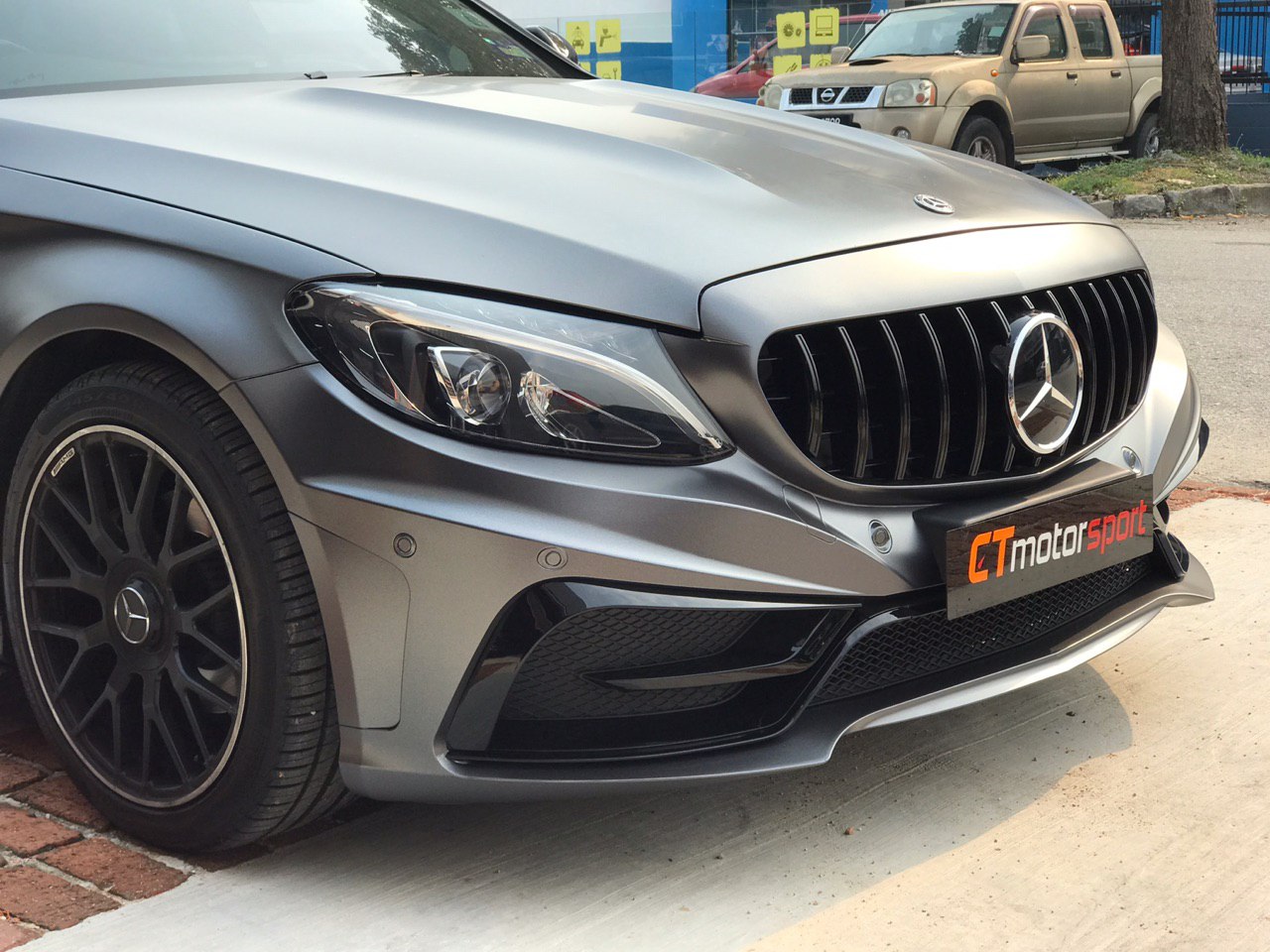 Mercedes Benz C-Class W205 Installed Carlsson Style Front Bumper