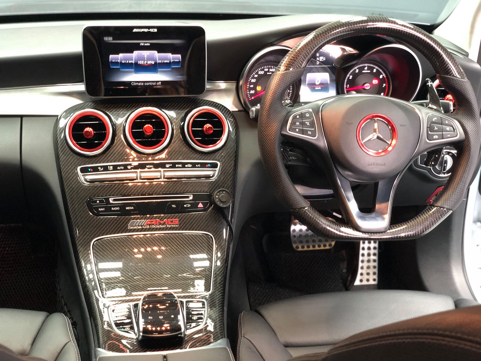 Mercedes-Benz C-Class W205 Installed Dry Carbon Fibre Panel Trim