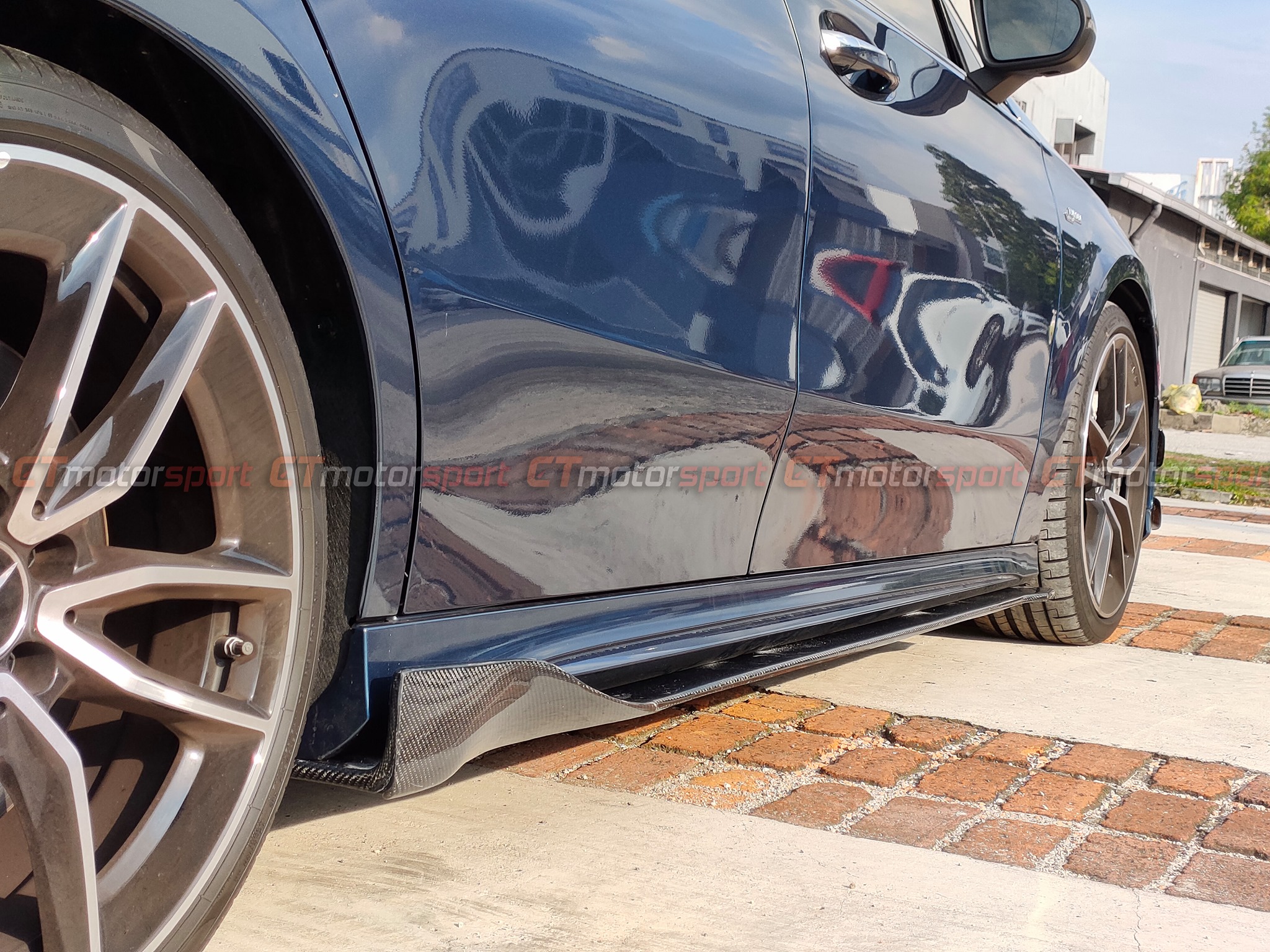 Mercedes-Benz W177 A-Class Sedan Installed Side Skirt Lips