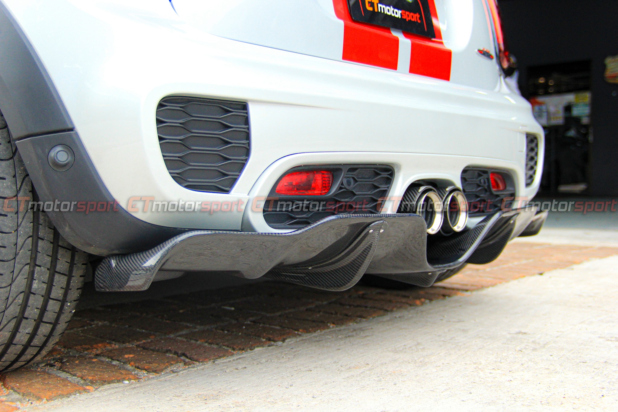 MINI Cooper / Cooper S F55 Installed JCW Carbon Fibre Rear Diffuser