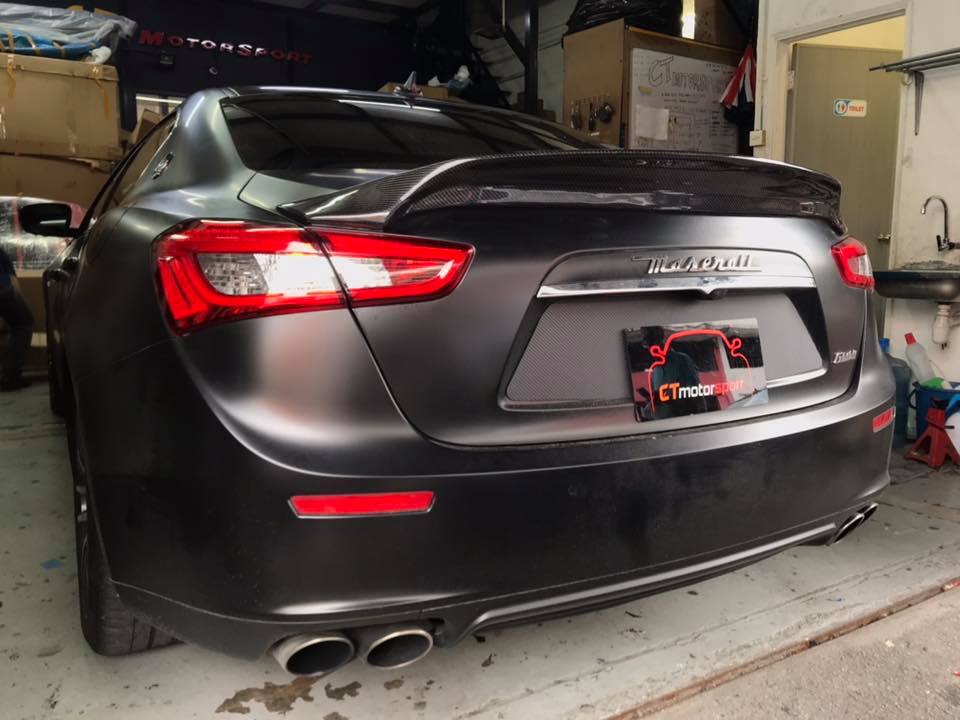 Maserati Ghibli Installed Aspec Carbon Fibre Rear Spoiler