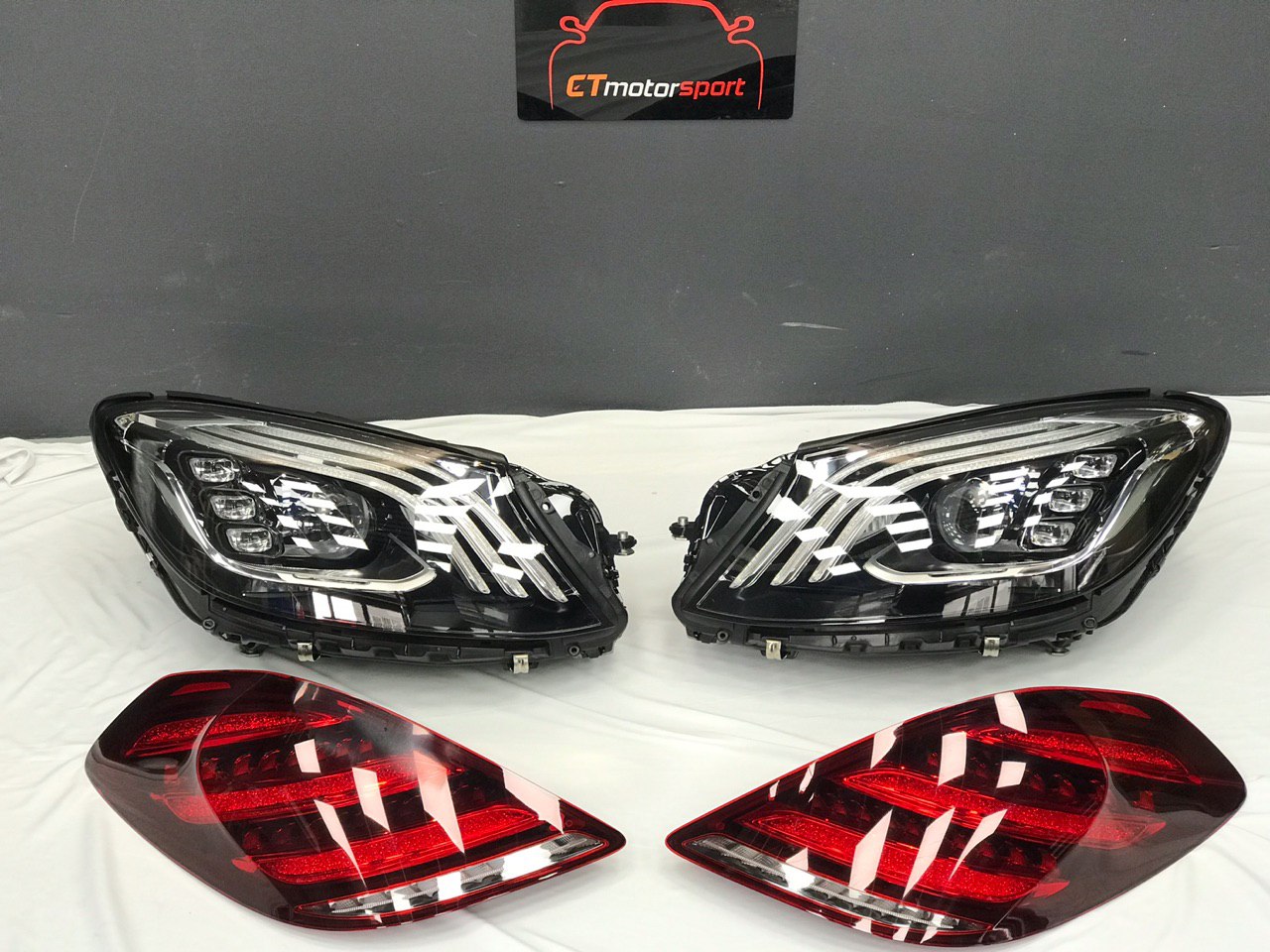 Mercedes-Benz W222 S-Class Installed Facelift Front & Rear Lamp Set