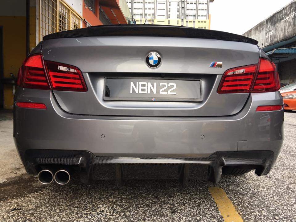 BMW F10 5 Series Installed Vorsteiner Carbon Fibre Diffuser