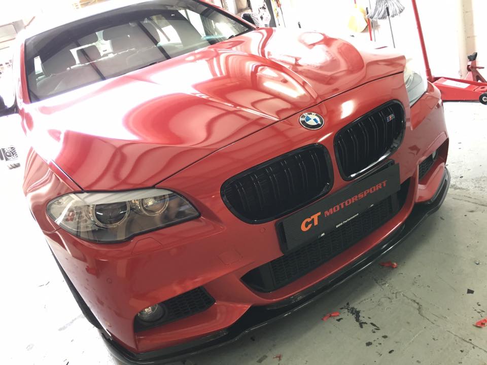 BMW F10 5 Series Installed Hamann Style Carbon Fibre Front Lip