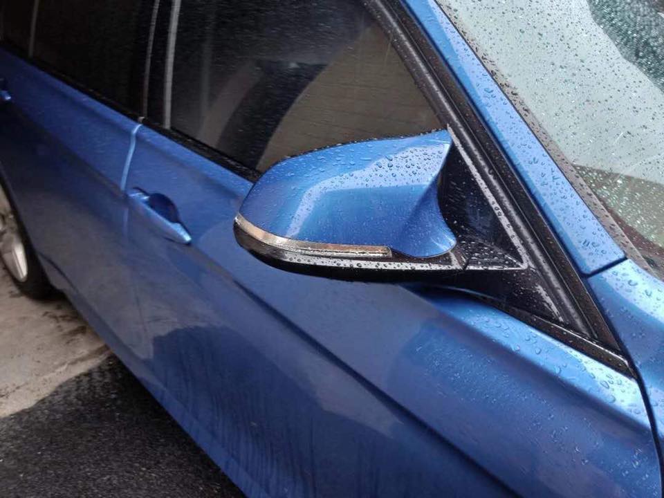 BMW F30 3 Series Installed M4 Style Side Mirror Replacement Type