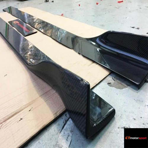 BMW F10 5 Series Installed M-Sport M5 3D Carbon Side Skirt Lip Bodykit 