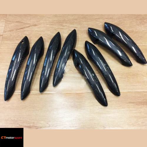 BMW F10 5 Series Installed Door Handle Carbon Fiber Cover Bodykit 