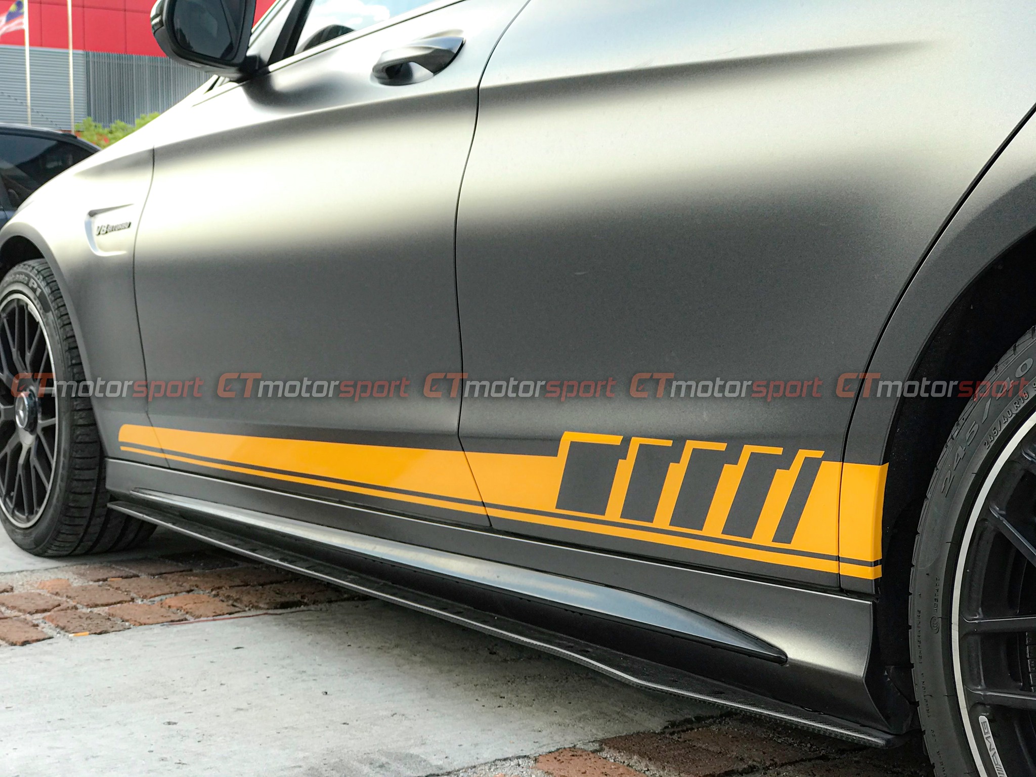 Mercedes Benz C-Class W205 Installed Side Sticker Gloss