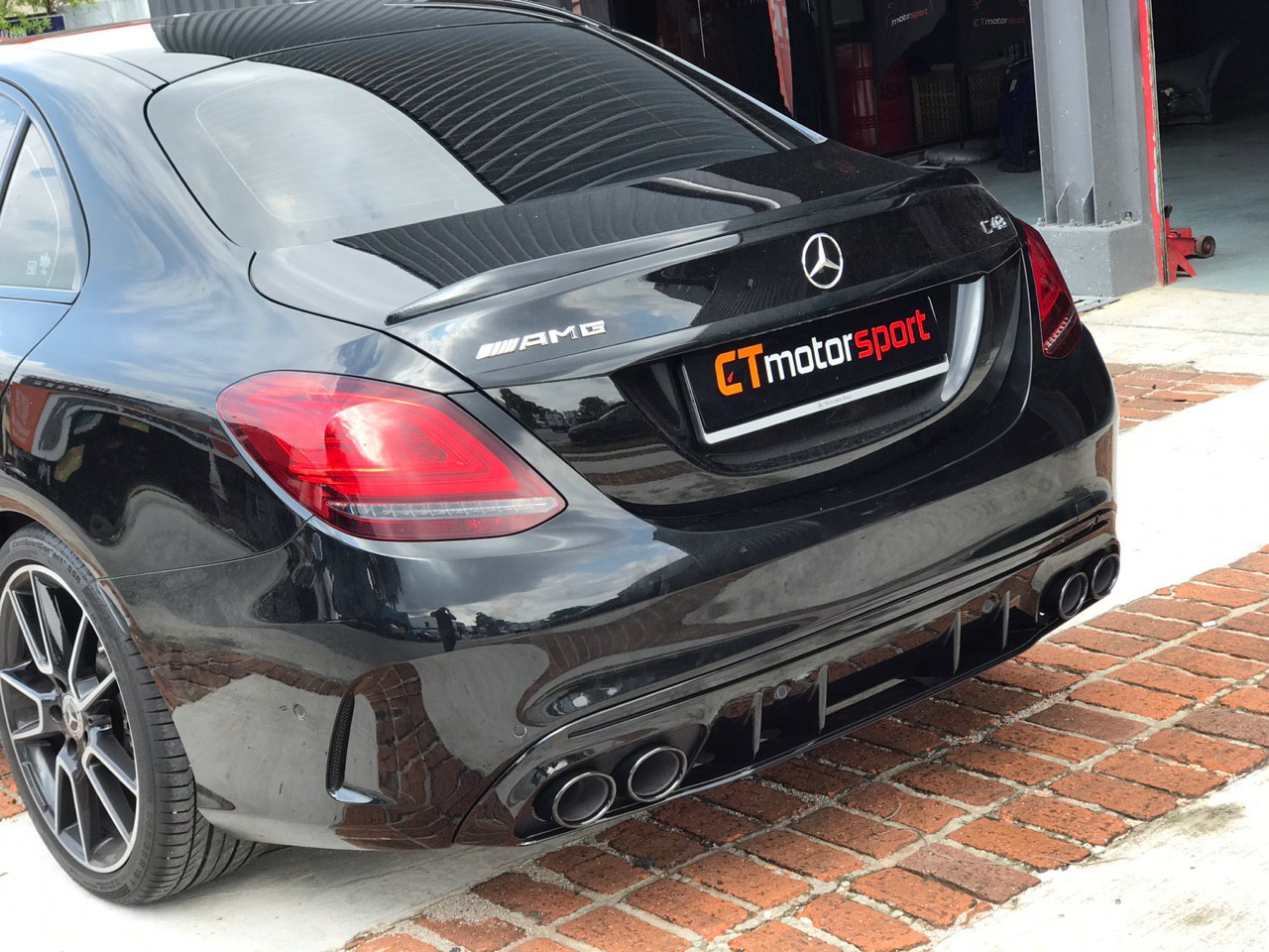 Mercedes Benz C-Class W205 Installed C43 Rear Diffuser With Tail Pipe