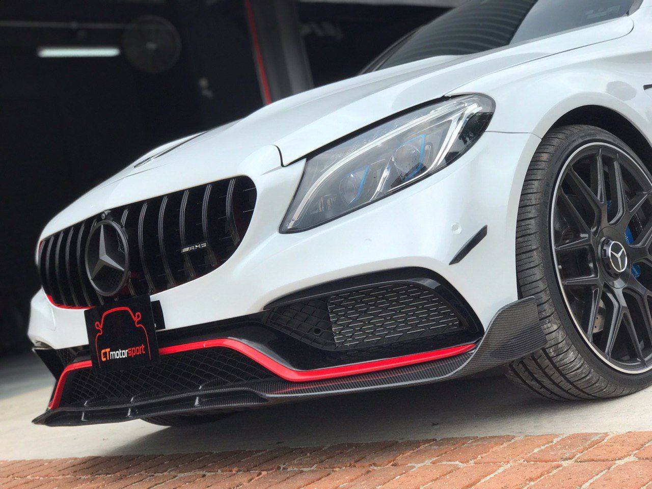 Mercedes Benz C-Class W205 Installed C63 Style Carbon Fibre Front Lip