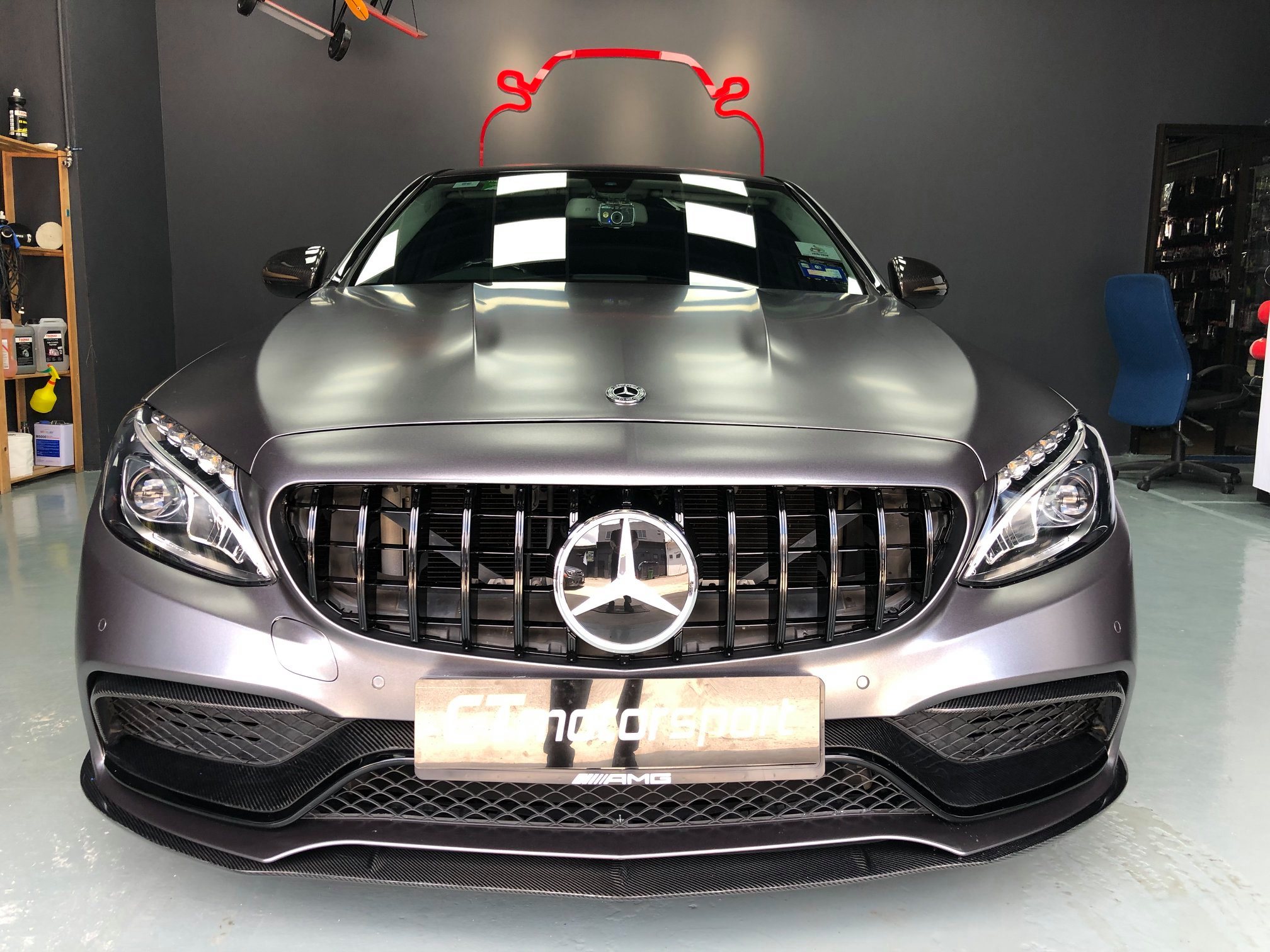 Mercedes Benz C-Class W205 Installed C63s Style Carbon Front Lip