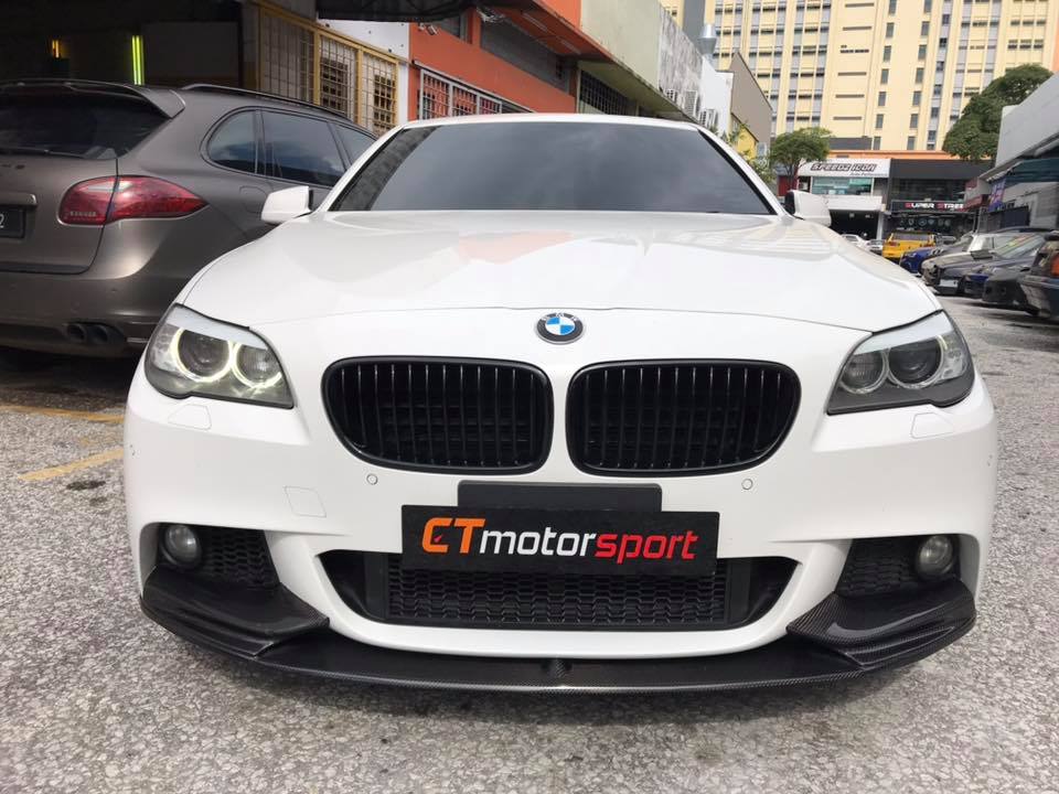 BMW F10 5 Series Installed M-Performance Carbon Fiber Front Lip