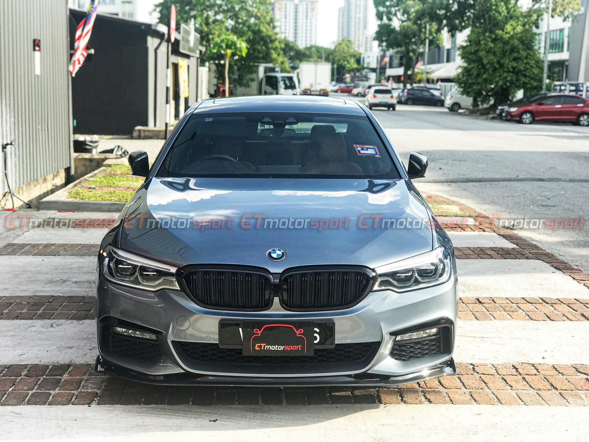 BMW G30 5 Series Installed Hamann Style Carbon Fiber Front Lip