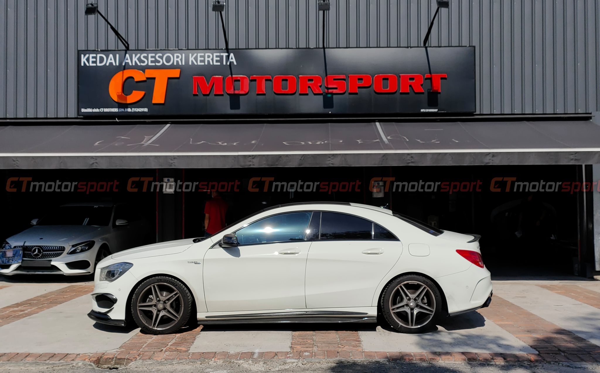 Mercedes Benz CLA CLA45 W117 Installed Revo Carbon Fiber Side Skirt