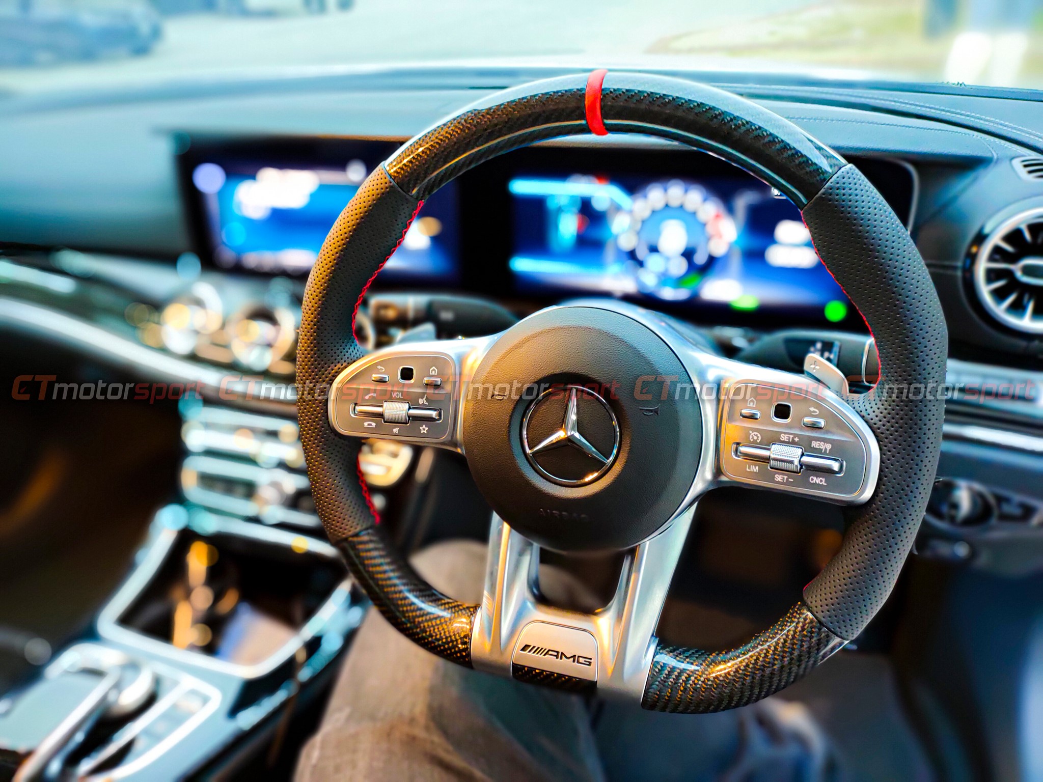 Mercedes CLS C257 E-Class Coupe Installed Carbon Fiber Steering Facelift AMG