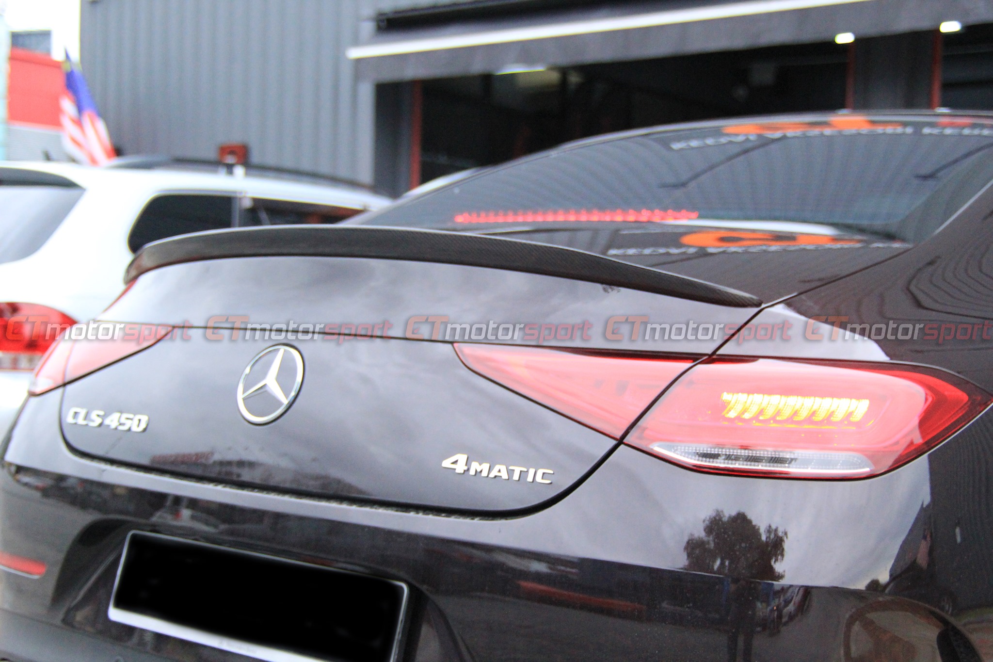 Mercedes Benz CLS C257 Installed AMG Carbon Fiber Spoiler