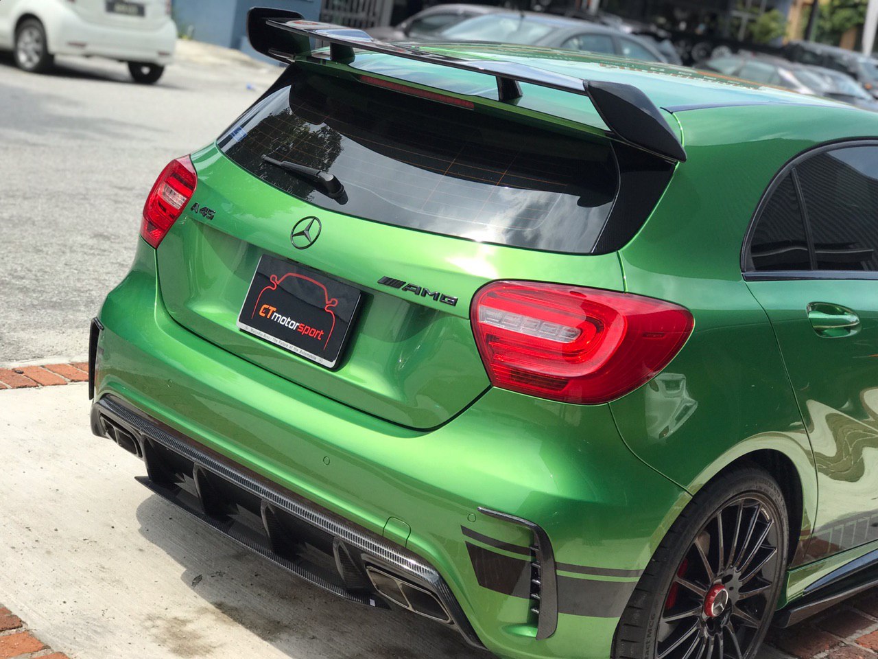 Mercedes Benz A-Class W176 Installed Facelift Rear Diffuser Carbon Fiber