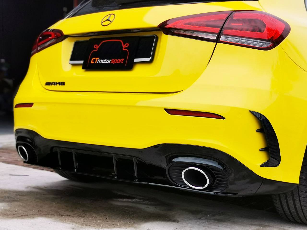 Mercedes Benz A-Class W177 Installed A35 Style Rear Diffuser With Tailpipe